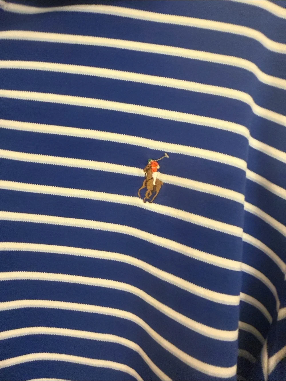 Ralph Lauren Blue & White Striped Polo Shirt